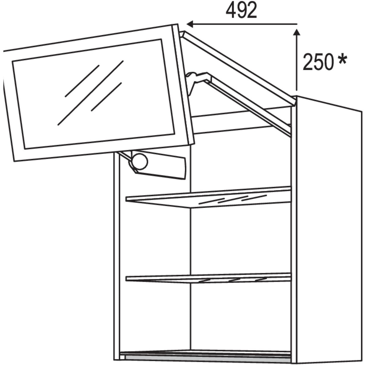 Nobilia Wandschrank Falt-Lifttuer NWFLG90-2 67399