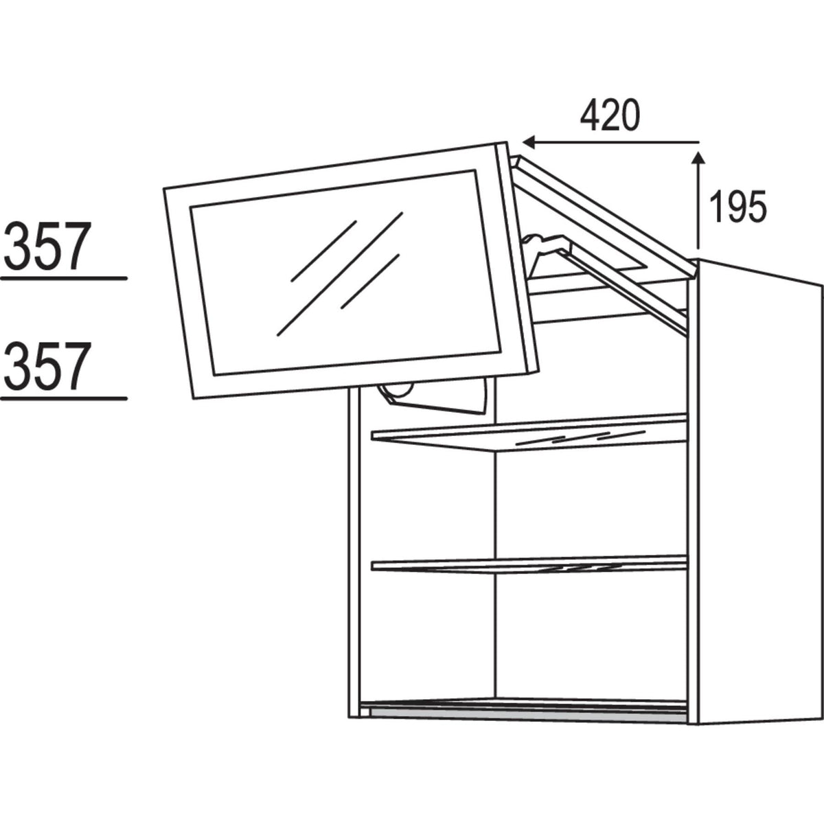 Nobilia Wandschrank Falt-Lifttür NWFLGG80-1 64373