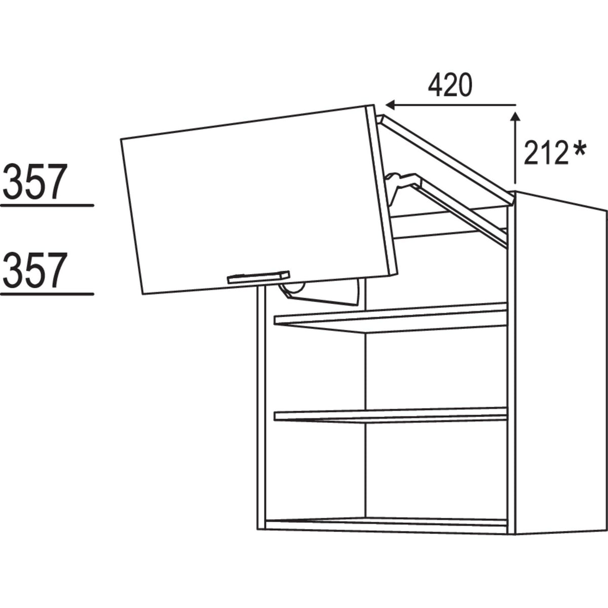 Nobilia Wandschrank Falt-Lifttuer WFL60-1 32346