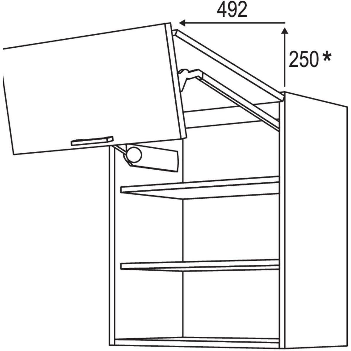 Nobilia Wandschrank Falt-Lifttuer WFL120-2 40352