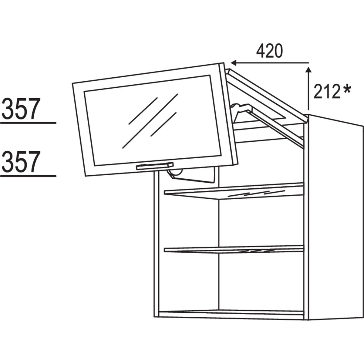 Nobilia Wandschrank Falt-Lifttuer WFLGG60-1 32372