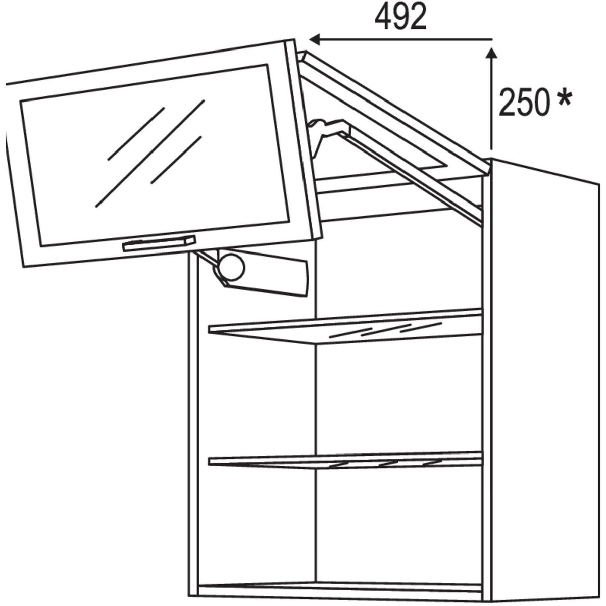 Nobilia Wandschrank Falt-Lifttuer WFLGG50-2 43411