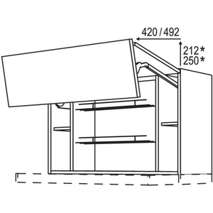 Nobilia Wandschrank Falt-Lifttuer fuer Flachschirm-Dunsthauben WDAFFL90-1 30842