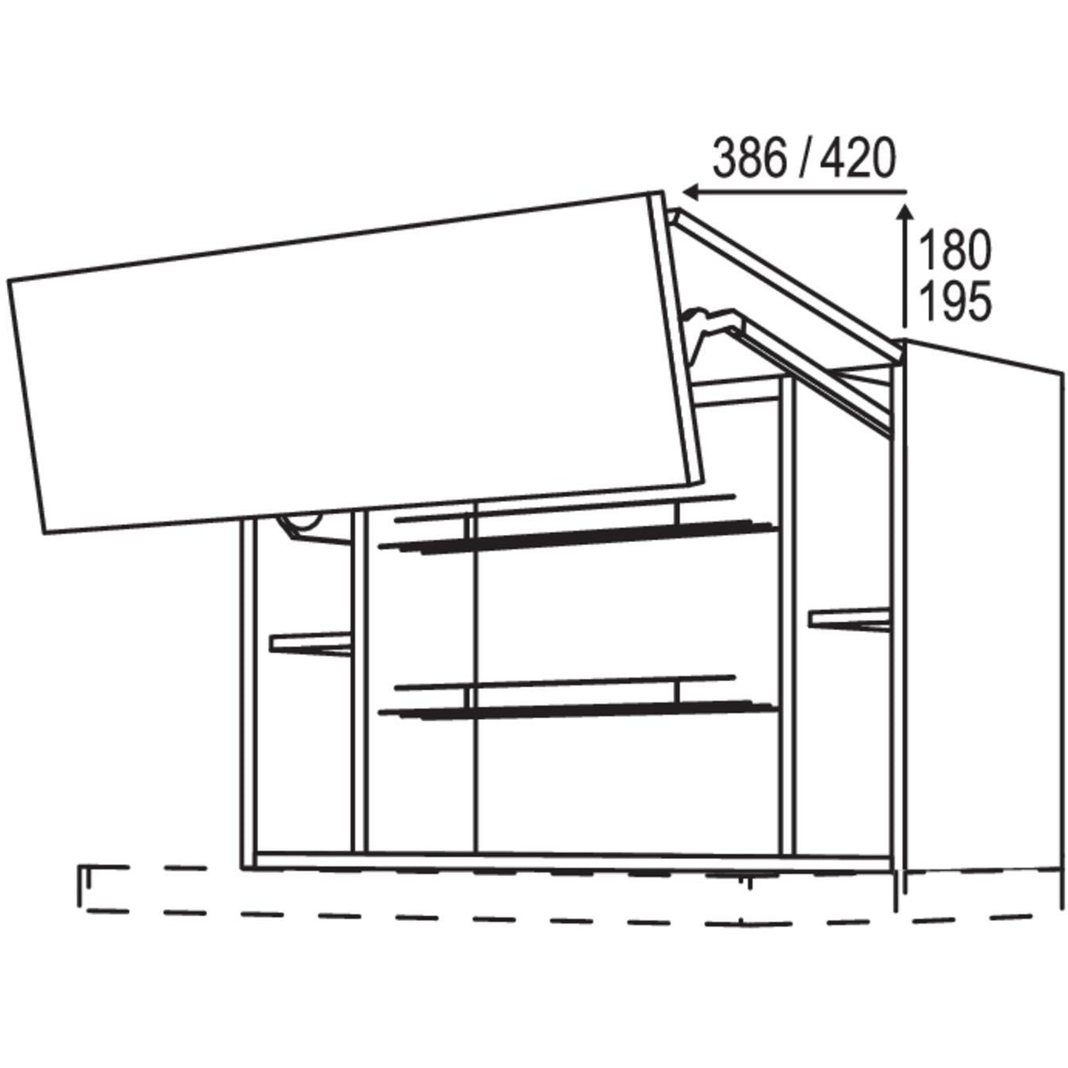 Nobilia Wandschrank Falt-Lifttür für Flachschirm-Dunsthauben WDAFFL90-1 30842