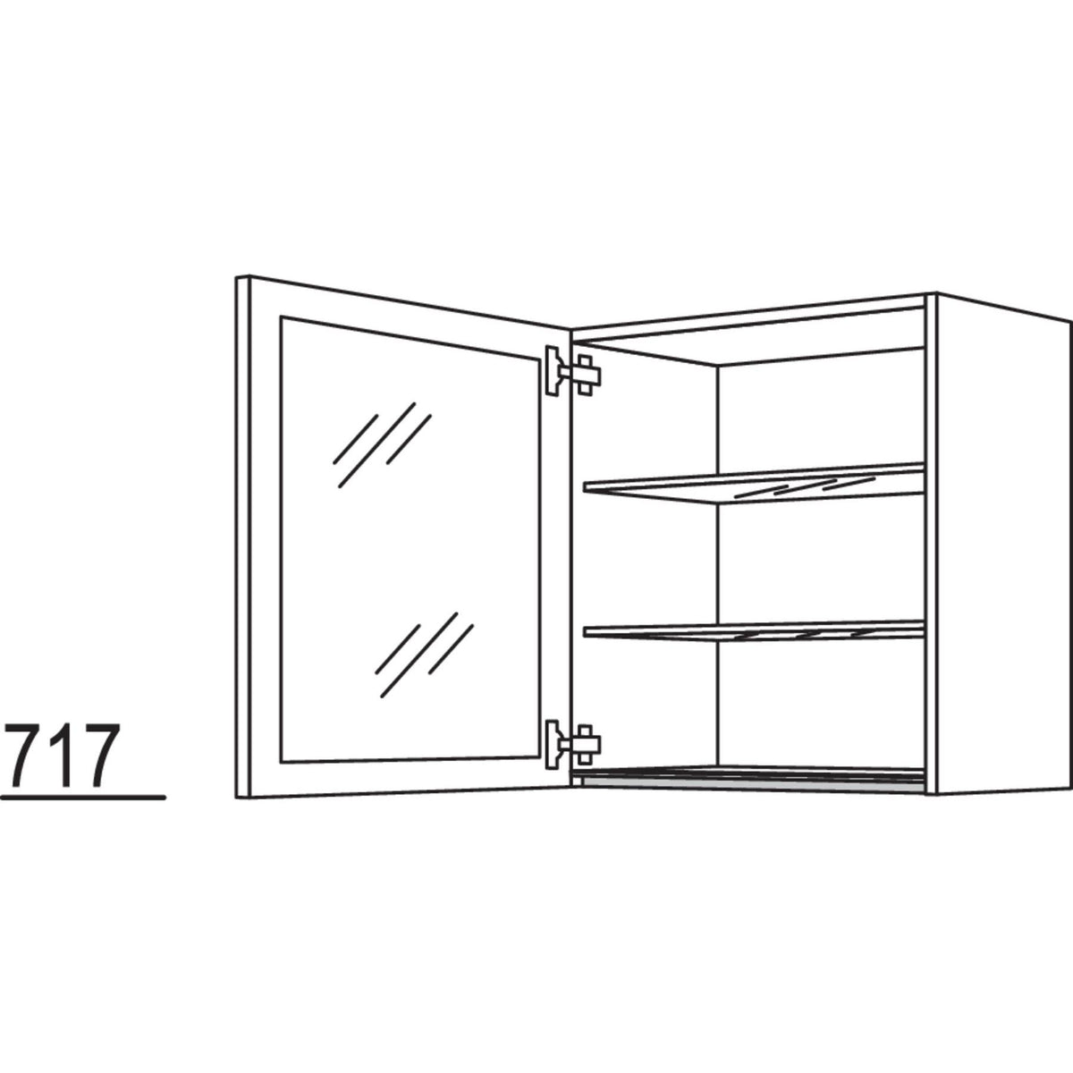 Nobilia Wandschrank Glasrahmentür NWG60-1 64106