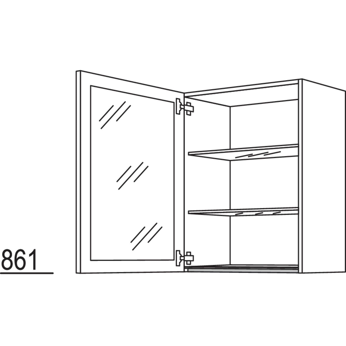 Nobilia Wandschrank Glasrahmentür NWG50-3 69105