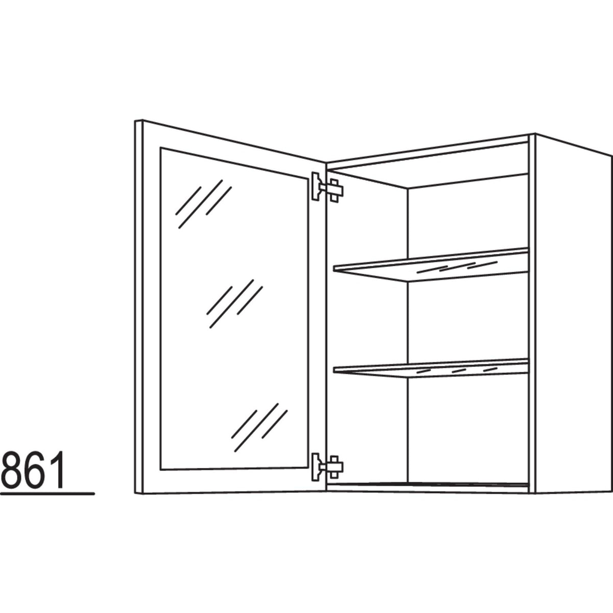 Nobilia Wandschrank Glasrahmentuer WG60-3 51106
