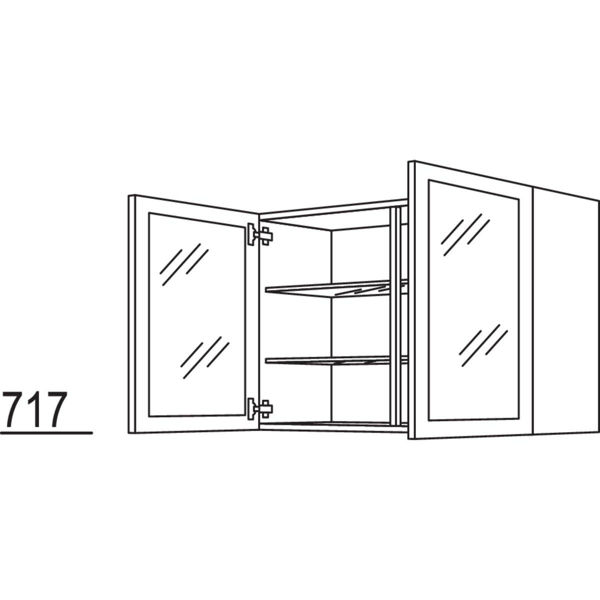 Nobilia Wandschrank Glasrahmentuer WG90-1 32109
