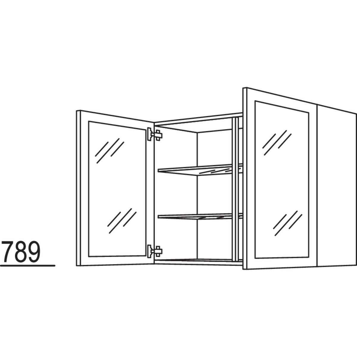 Nobilia Wandschrank Glasrahmentuer WG90-2 42109
