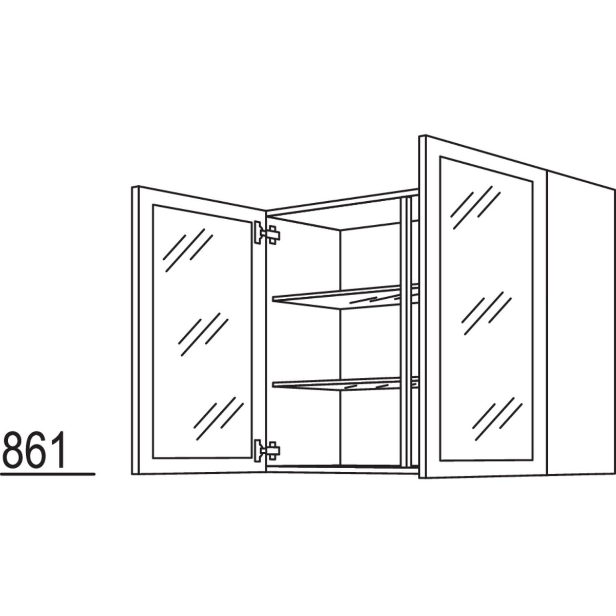 Nobilia Wandschrank Glasrahmentür WG100-3 51110