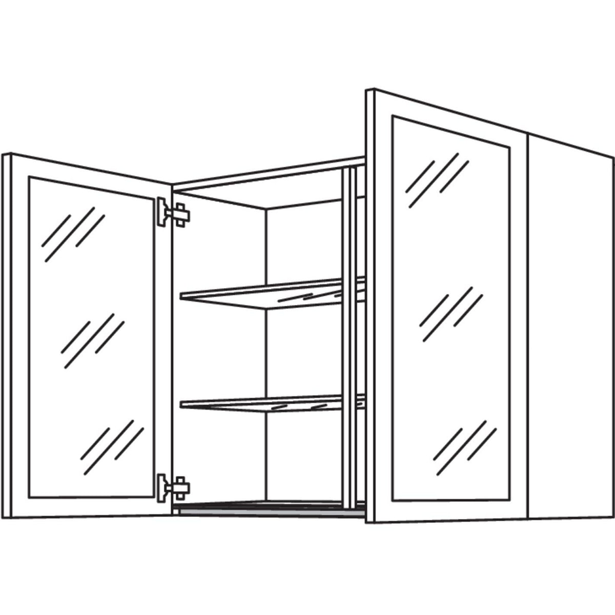 Nobilia Wandschrank Glasrahmentueren NWG90-3 68109