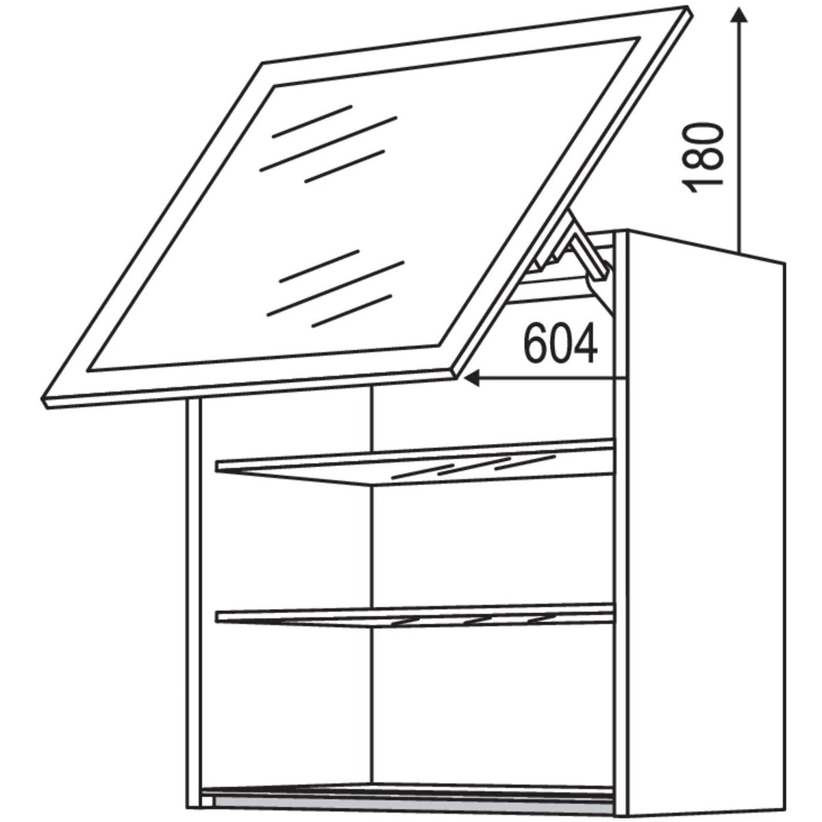 Nobilia Wandschrank Schwingklappe NWKSG80-1 64588