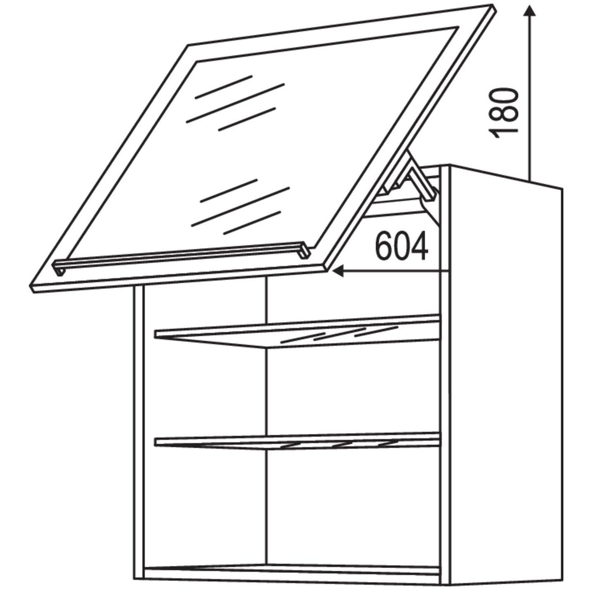 Nobilia Wandschrank Schwingklappe WKSG80-1 33588