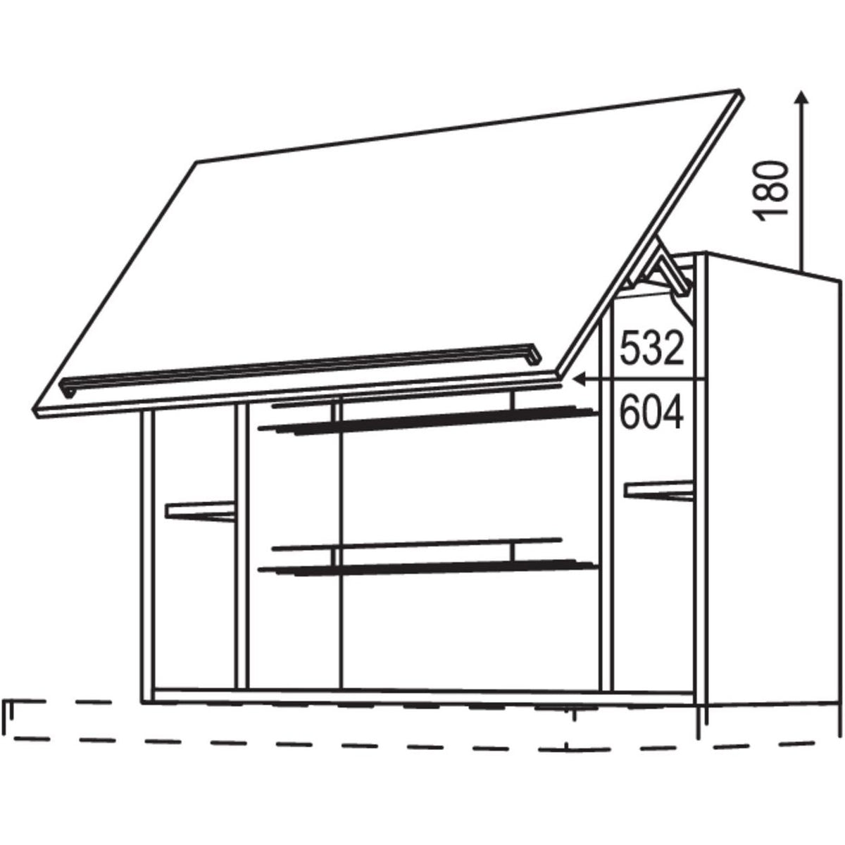 Nobilia Wandschrank Schwingklappe fuer Flachschirm-Dunsthauben WDAFKS90-1 30801
