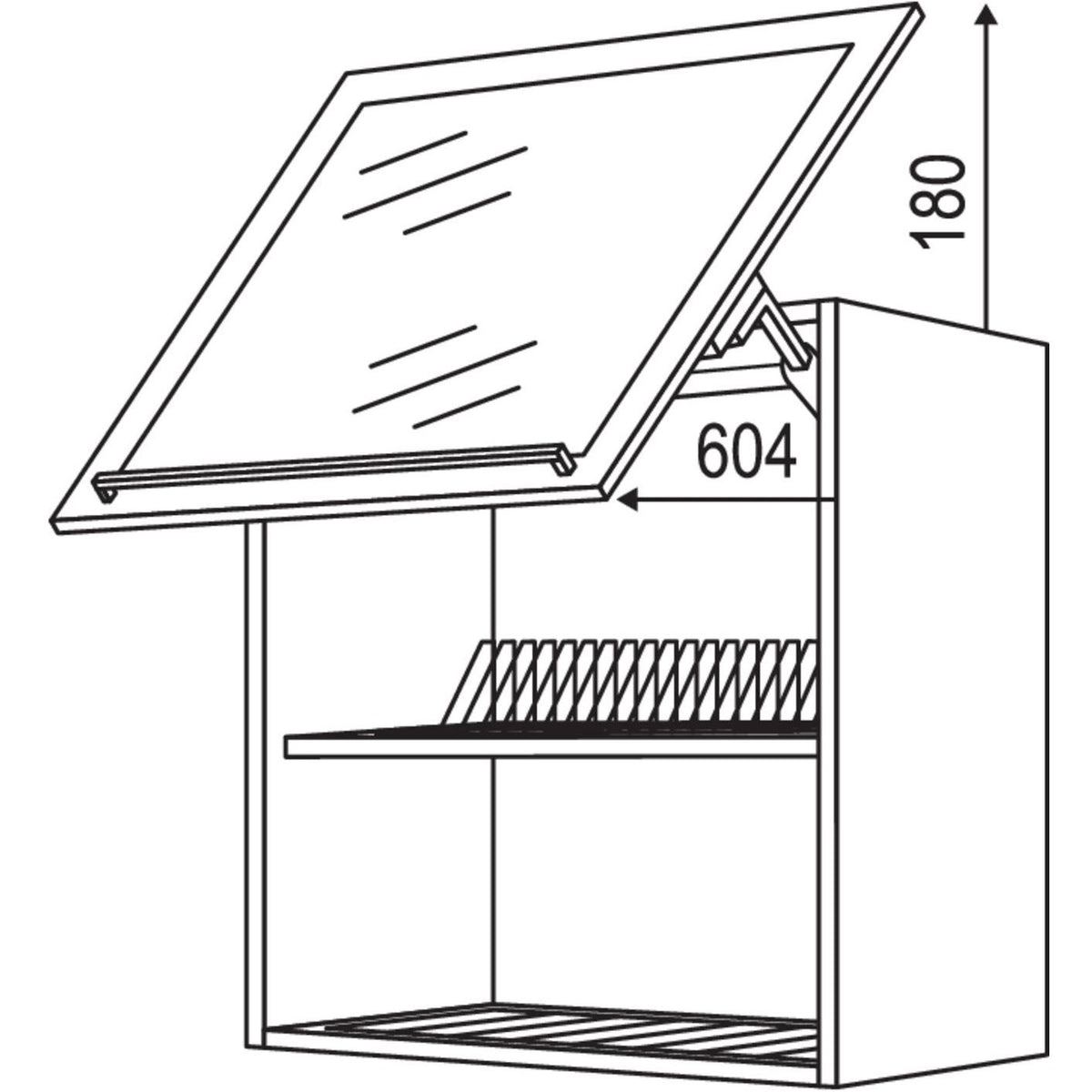Nobilia Wandschrank Schwingklappe mit Abtropfgitter WKSGAG90-1 32573