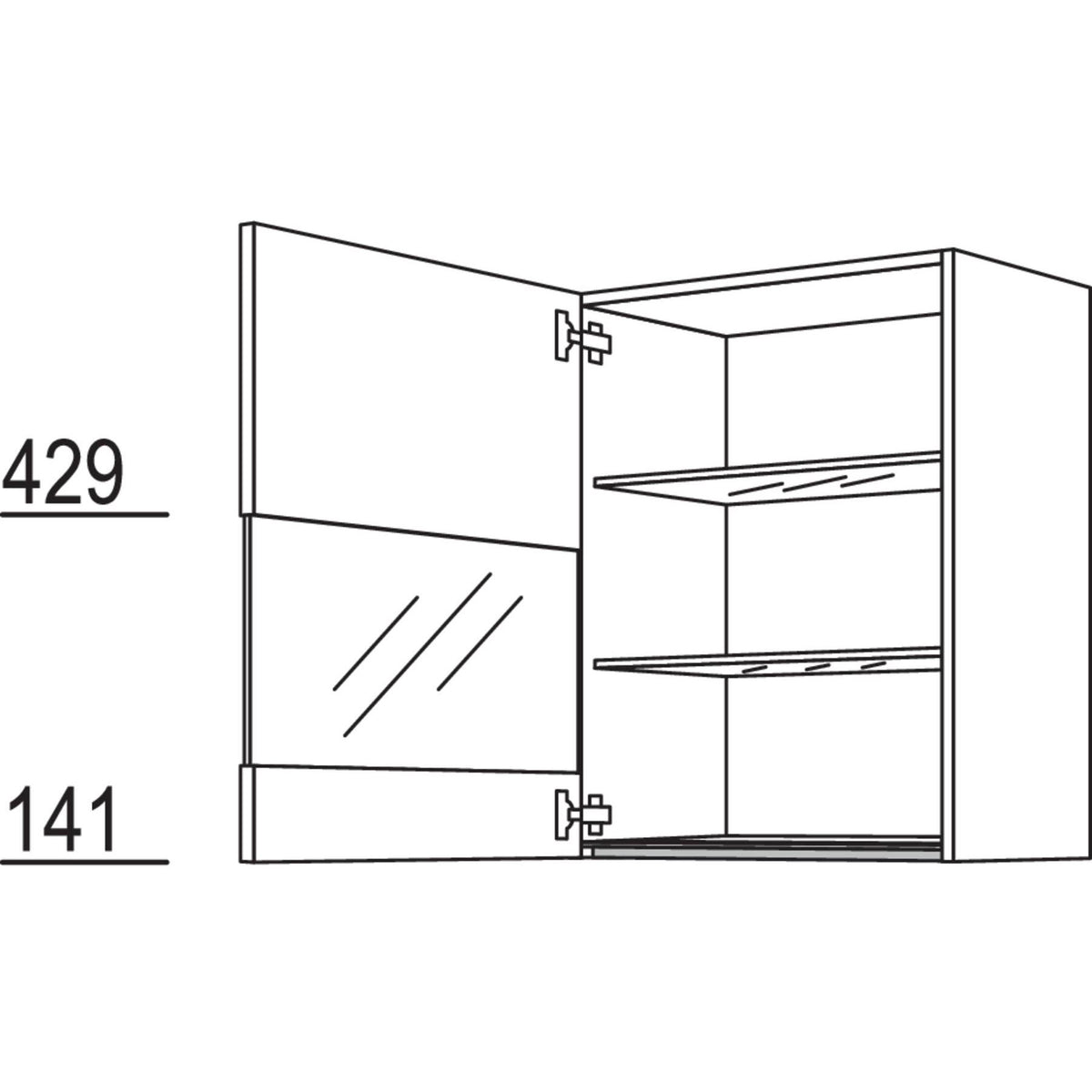 Nobilia Wandschrank Segmentglastür NWGS50-3 68432