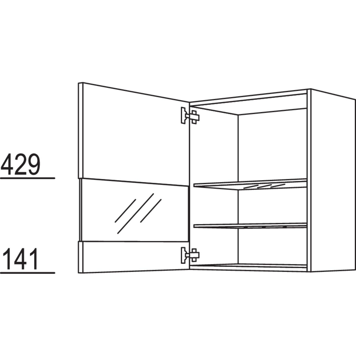 Nobilia Wandschrank Segmentglastuer WGLS60-2 41436