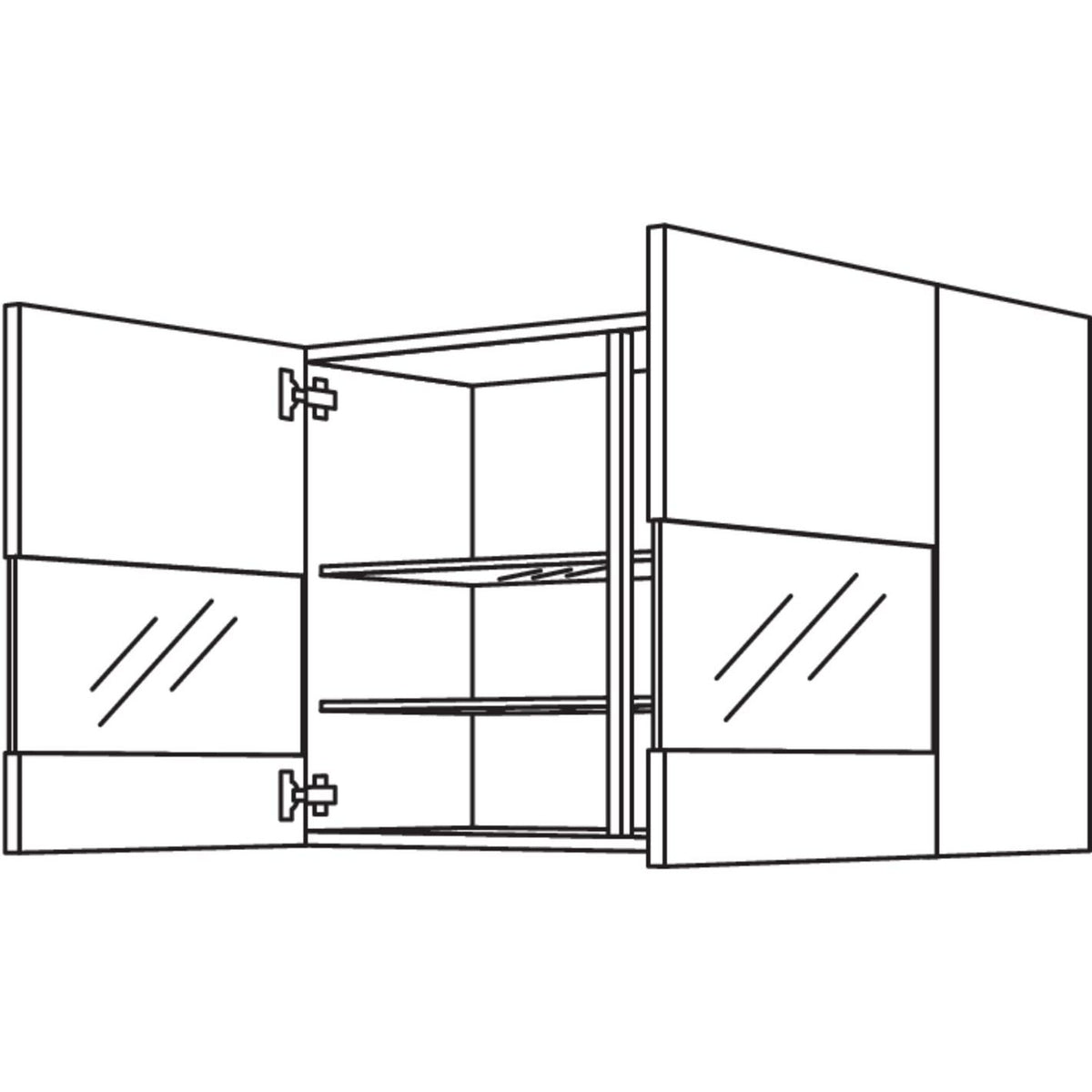 Nobilia Wandschrank Segmentglastuer WGLS100-1 34441
