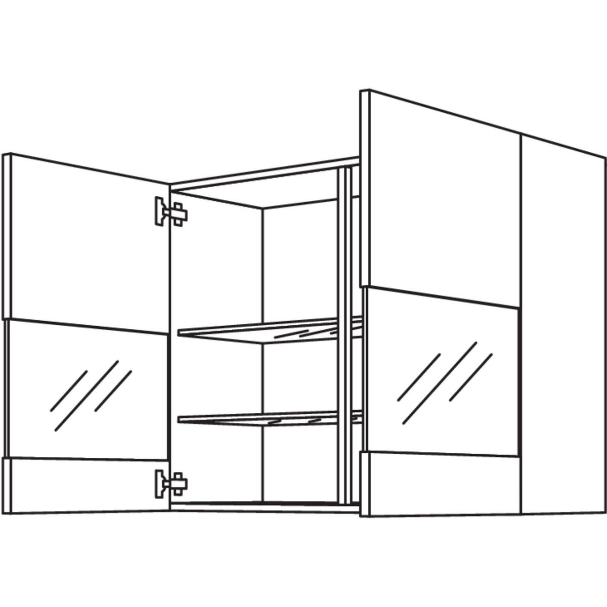 Nobilia Wandschrank Segmentglastuer WGLS90-3 51440