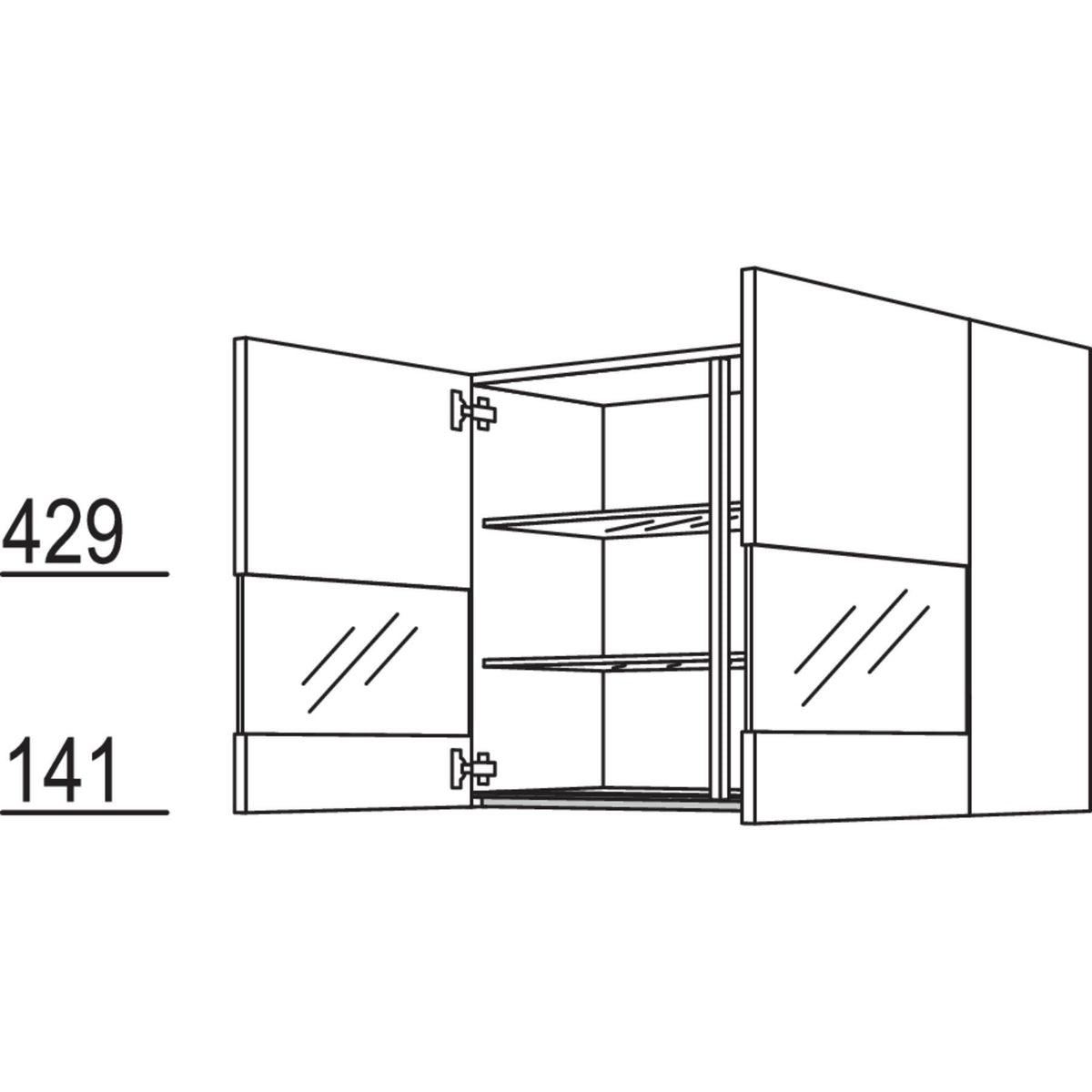 Nobilia Wandschrank Segmentglastüren NWGS100-2 66441