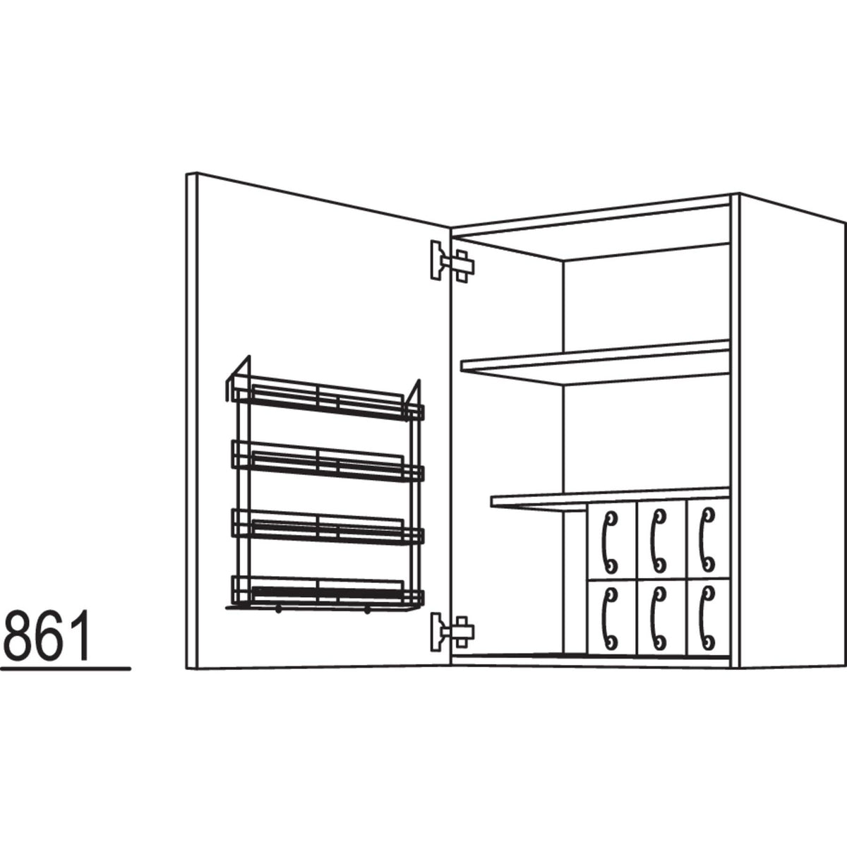 Nobilia Wandschrank WSG60-3 52026
