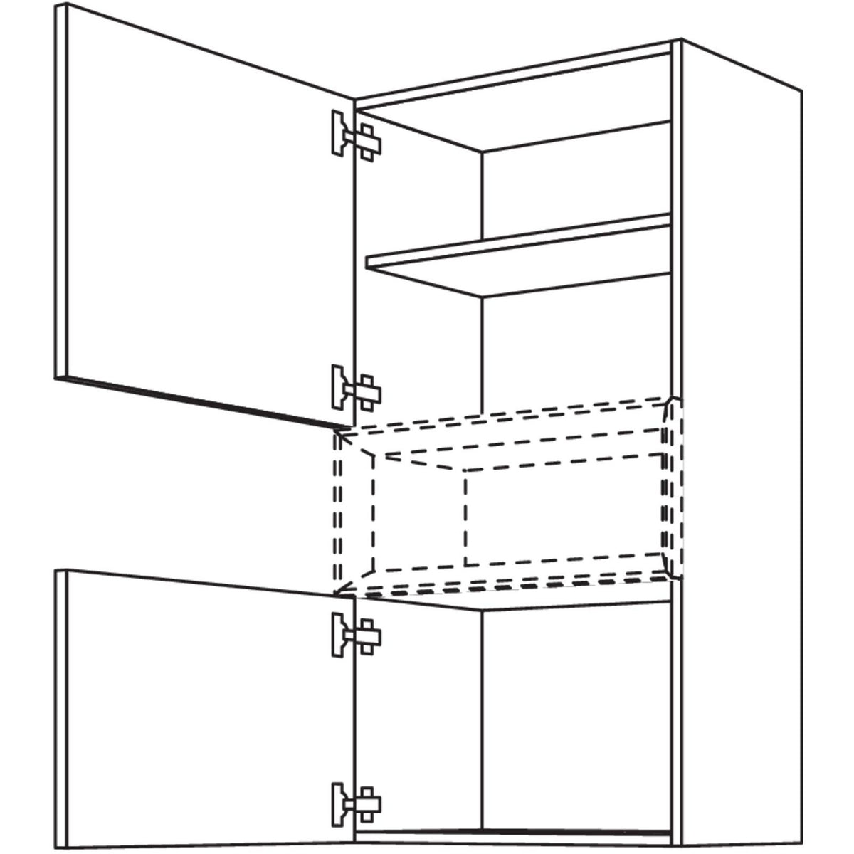 Nobilia Wandschrank fuer Regaleinsatz Case W2C45-130 25229