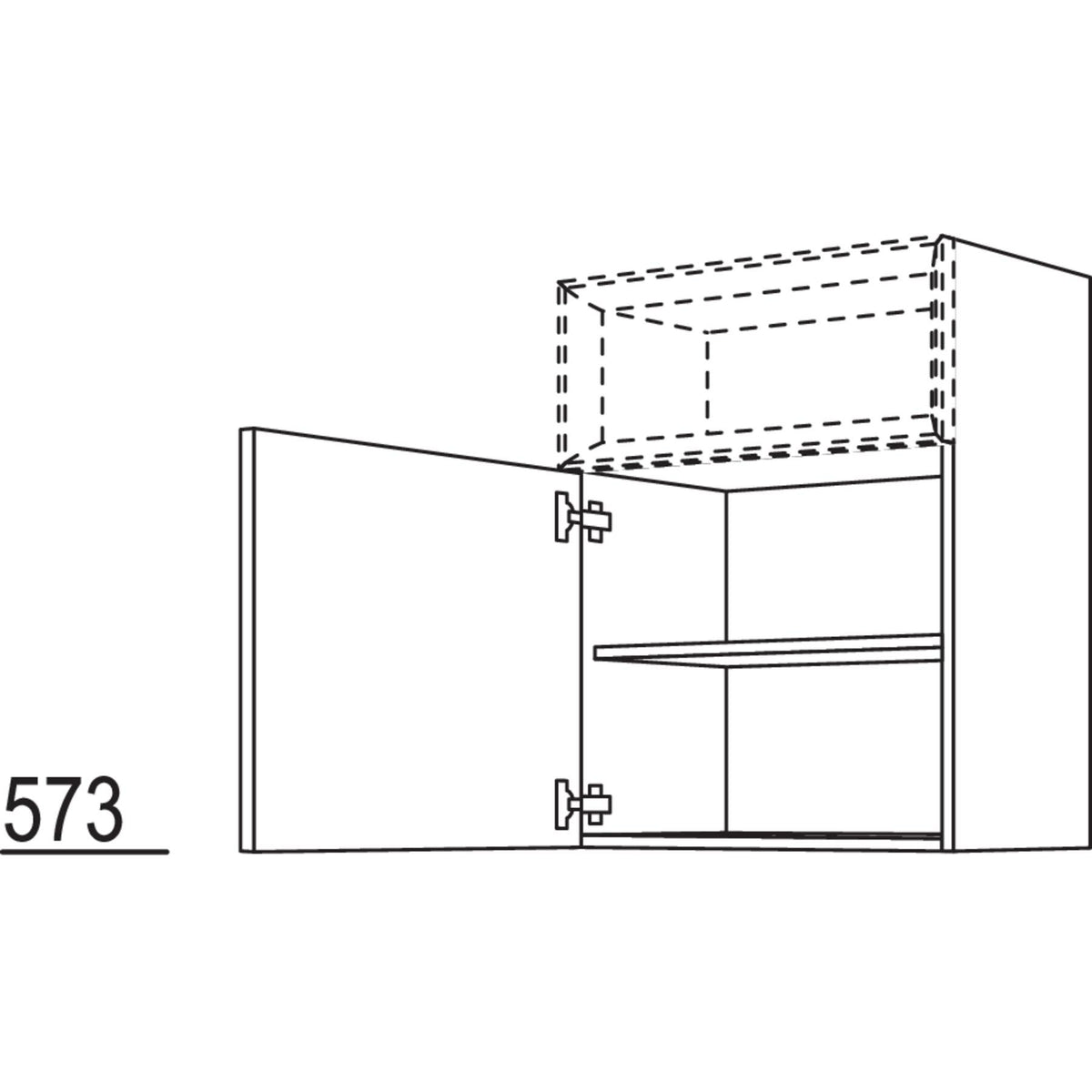 Nobilia Wandschrank fuer Regaleinsatz Case WCO30-3 51033