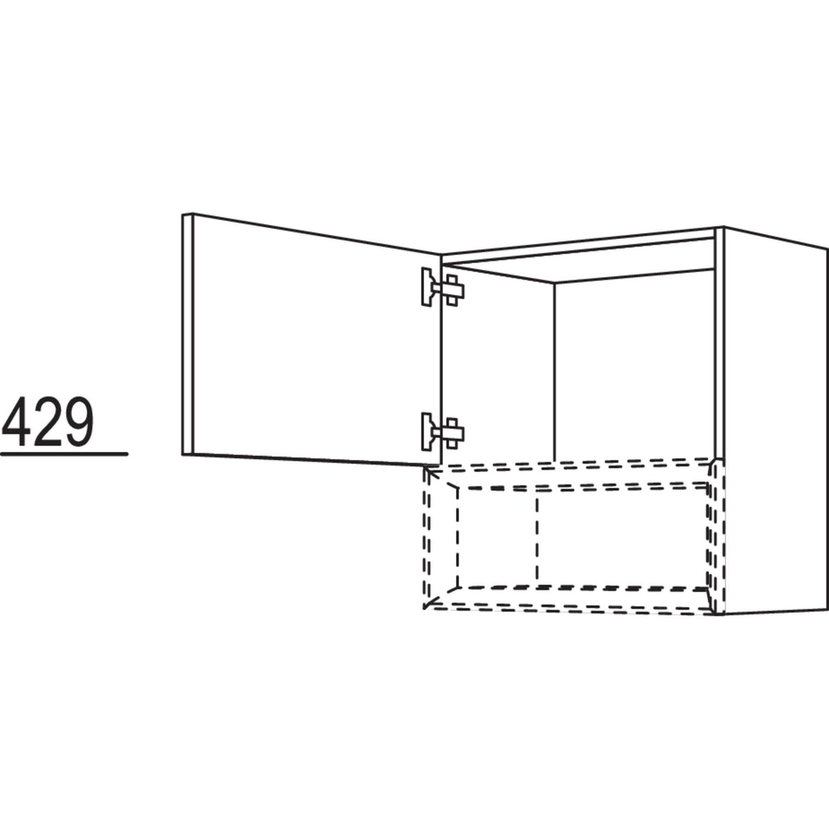 Nobilia Wandschrank fuer Regaleinsatz Case WCU40-1 32823