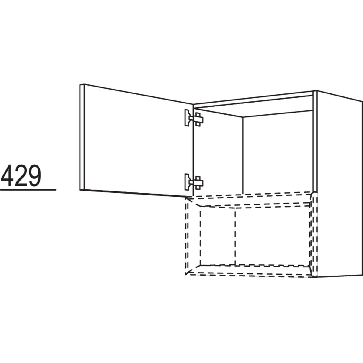 Nobilia Wandschrank fuer Regaleinsatz Case WCU40-2 42028