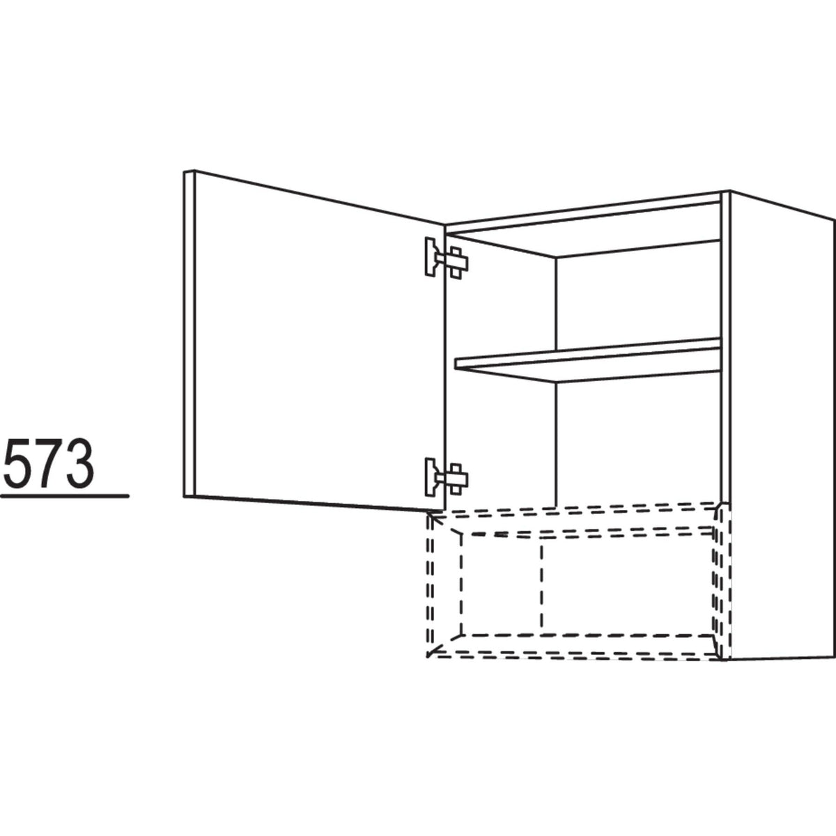 Nobilia Wandschrank fuer Regaleinsatz Case WCU45-3 51019