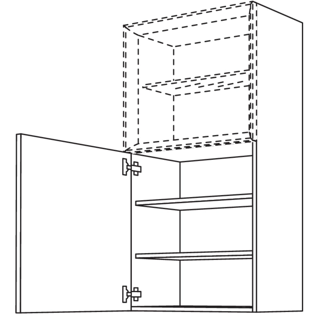 Nobilia Wandschrank fuer Regaleinsatz Case WDCO60-130 25226