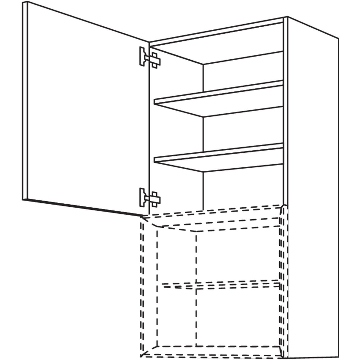 Nobilia Wandschrank fuer Regaleinsatz Case WDCU45-130 25219