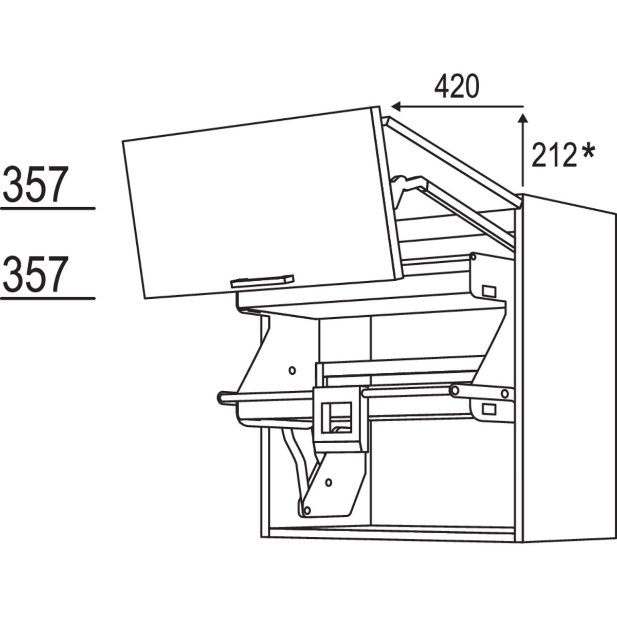 Nobilia Wandschrank iMove mit Falt-Lifttuer WFLIM60-1 33137
