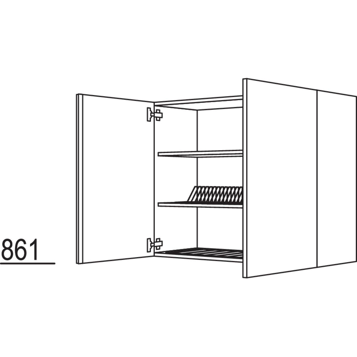 Nobilia Wandschrank mit Abtropfgitter WAG90-3 52039