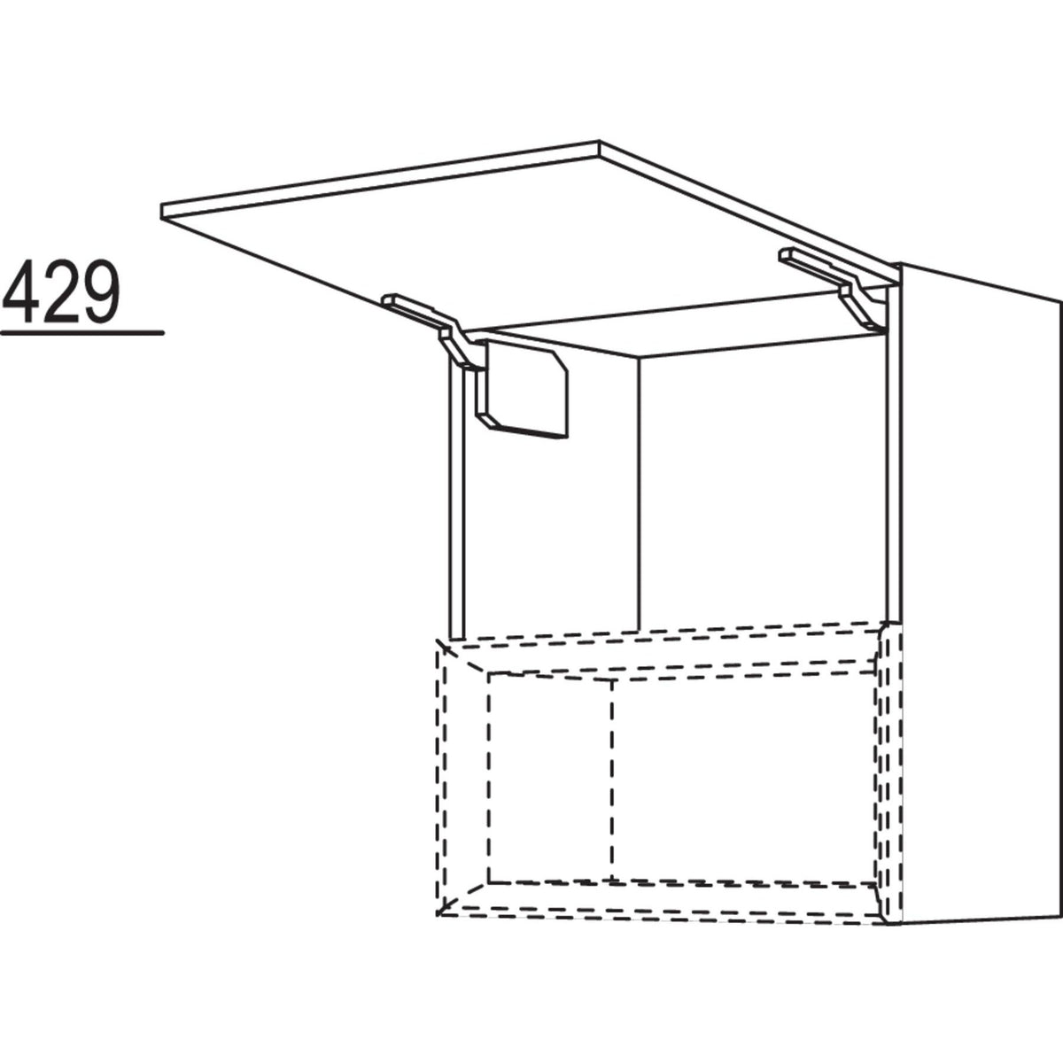 Nobilia Wandschrank mit Klappe fuer Regaleinsatz Case WKC50-2 42063