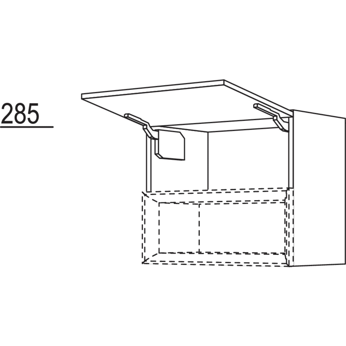 Nobilia Wandschrank mit Klappe fuer Regaleinsatz Case WKC30-58 65857