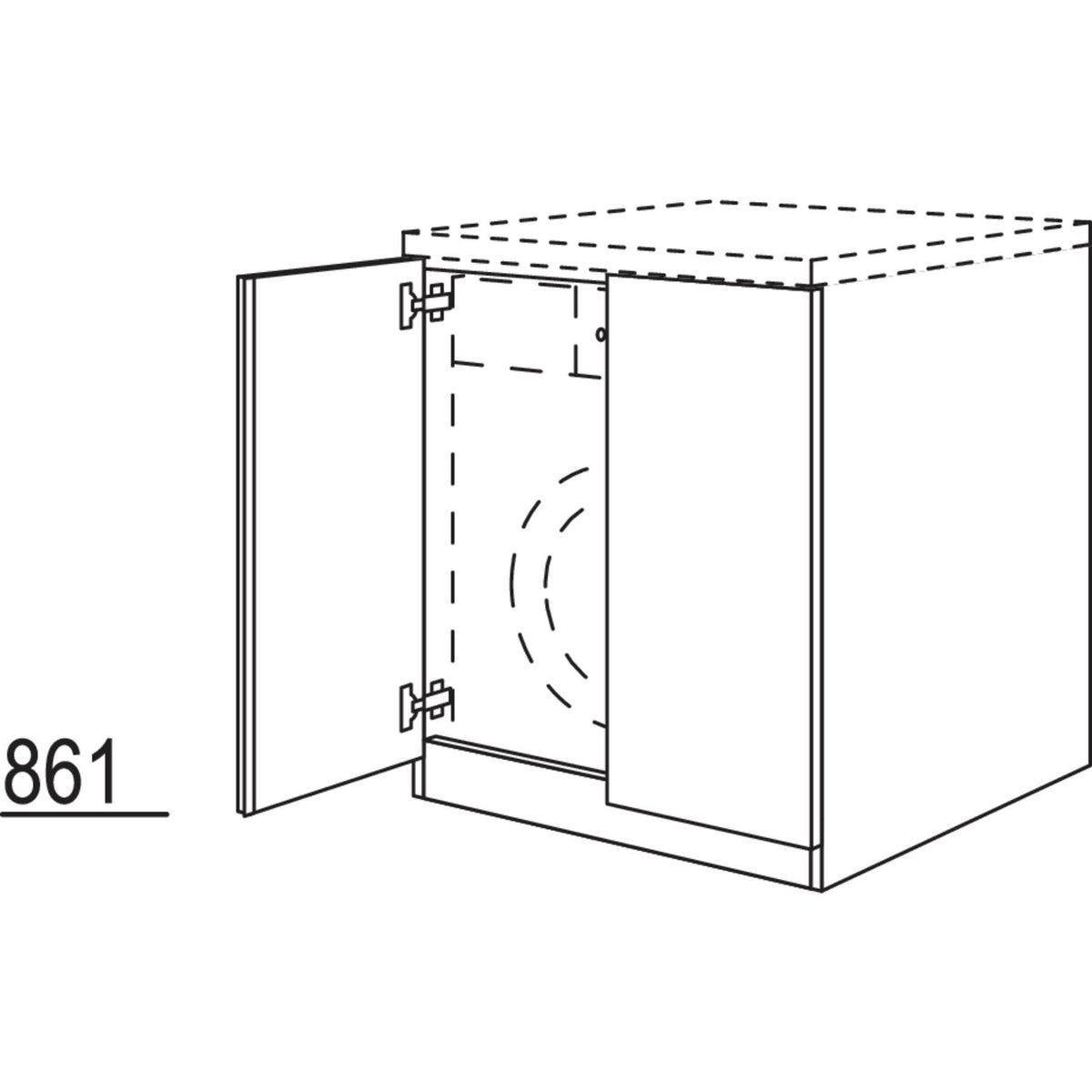 Nobilia Waschmaschinen-Umbauschrank BWSU70-93 2900