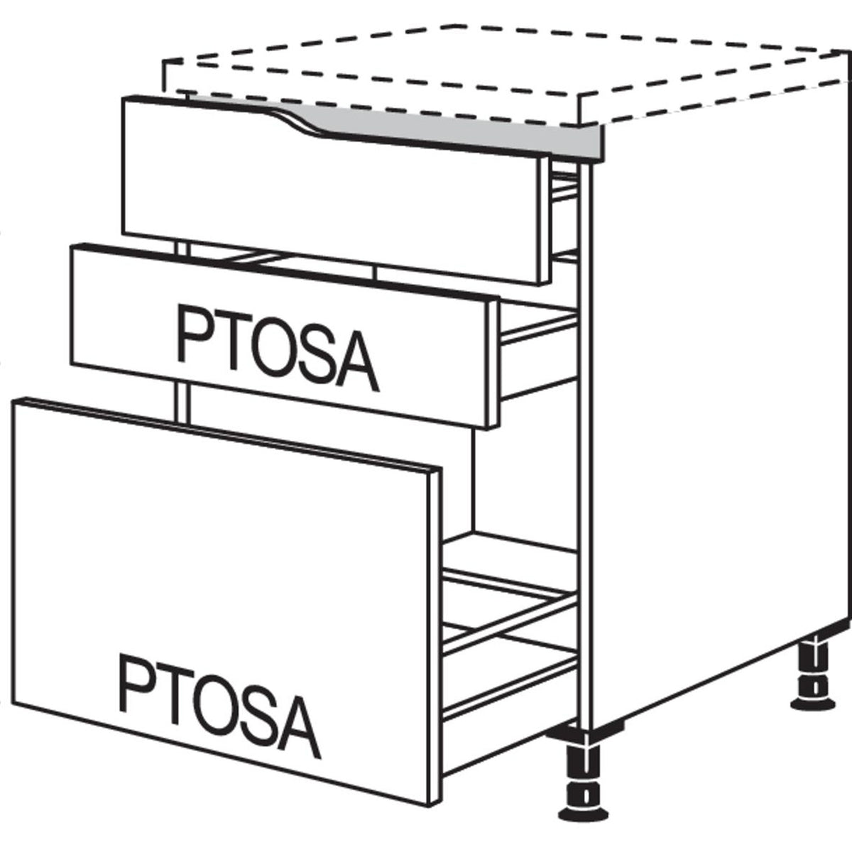 nobilia XL-Abschluss-Auszugschrank Curve LU2SAAC60-X 55646