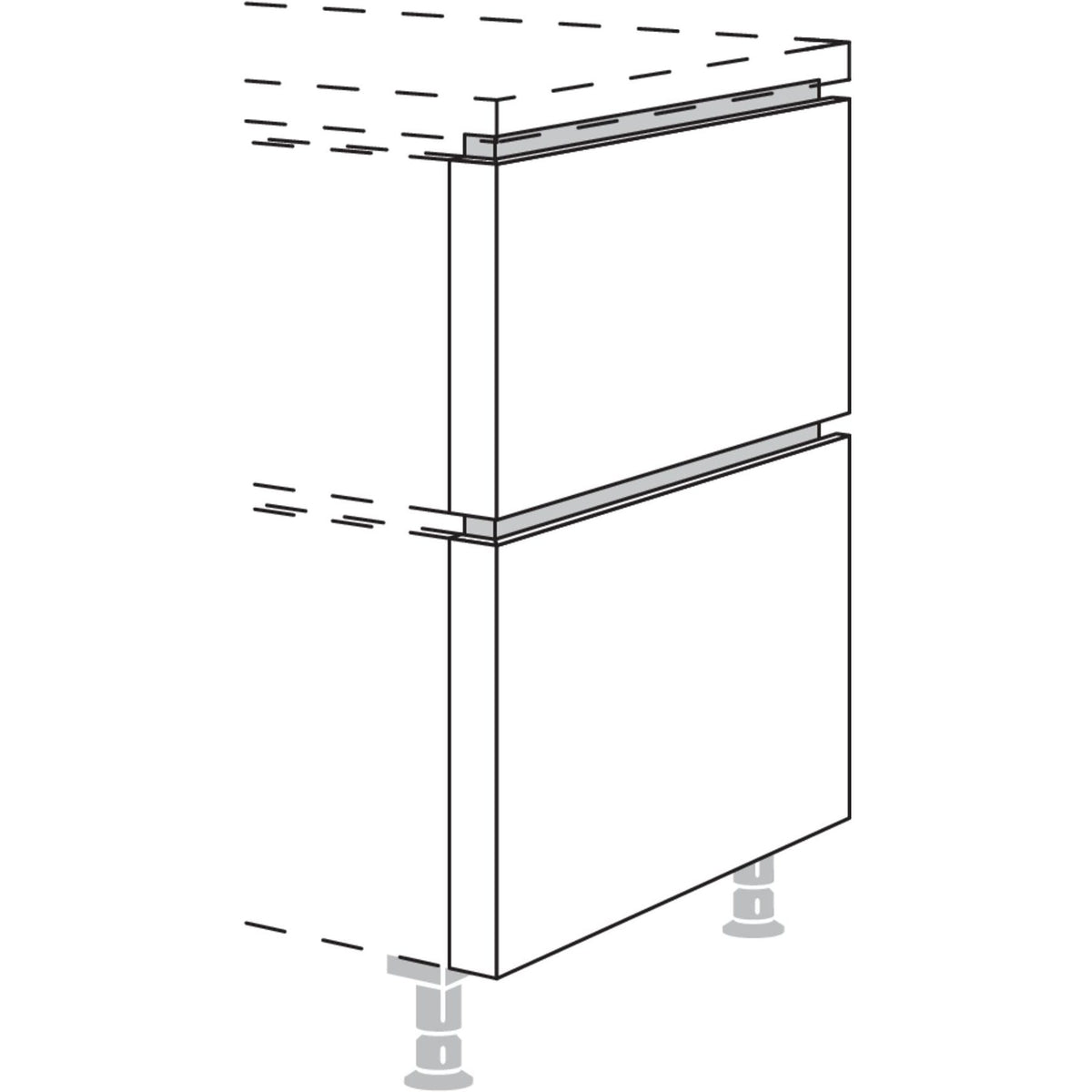 Nobilia XL-Abschluss-Frontwange in geteilter Optik NUWFT50-78-X 57972