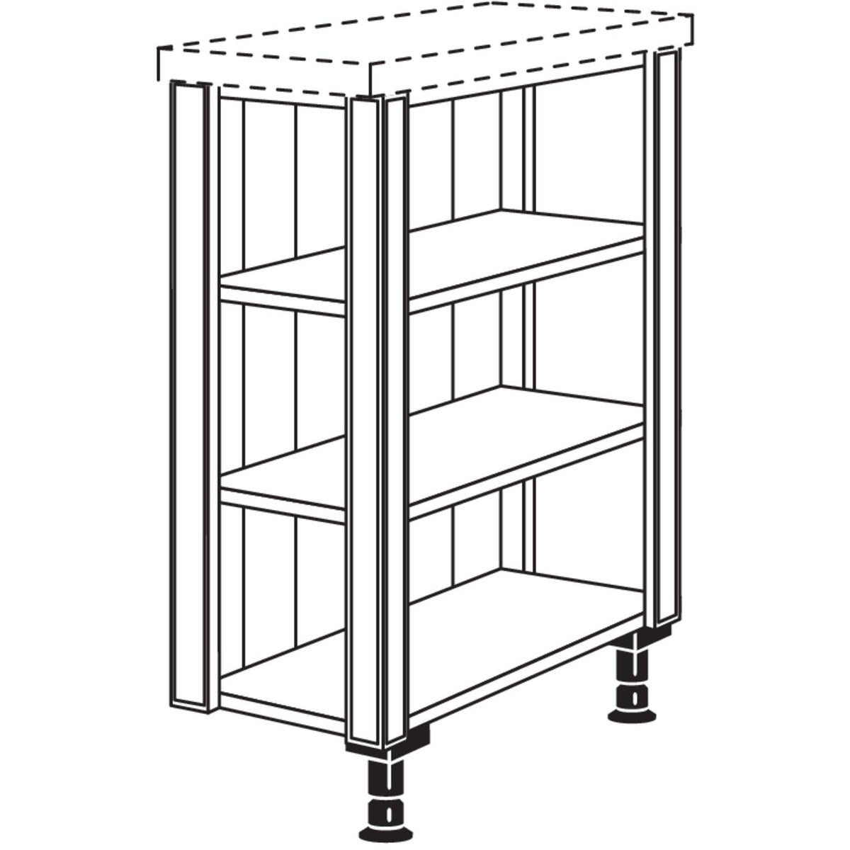 Nobilia XL-Abschlussregal Landhaus fuer Raumplanung URR-PIH96-X 34764
