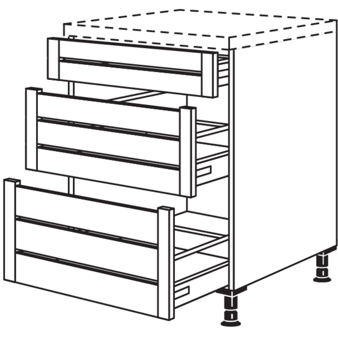 Nobilia XL-Auszugschrank Landhaus mit Eiche Massivholzblenden ULM50-X 33705