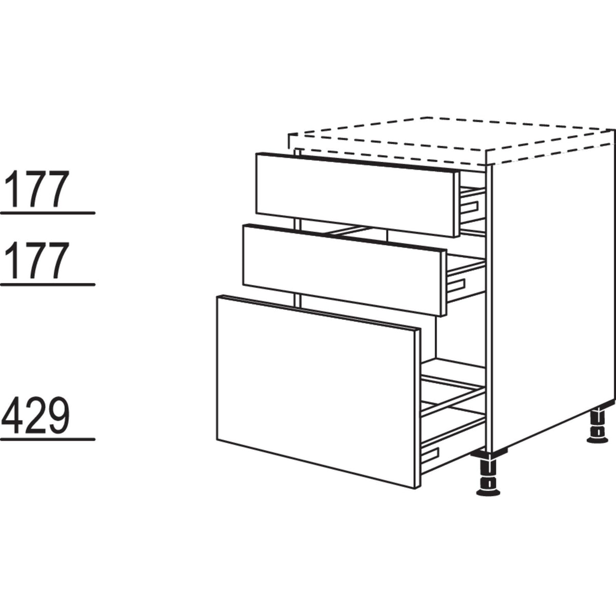 Nobilia XL-Auszugschrank UD2SA80-X 35588