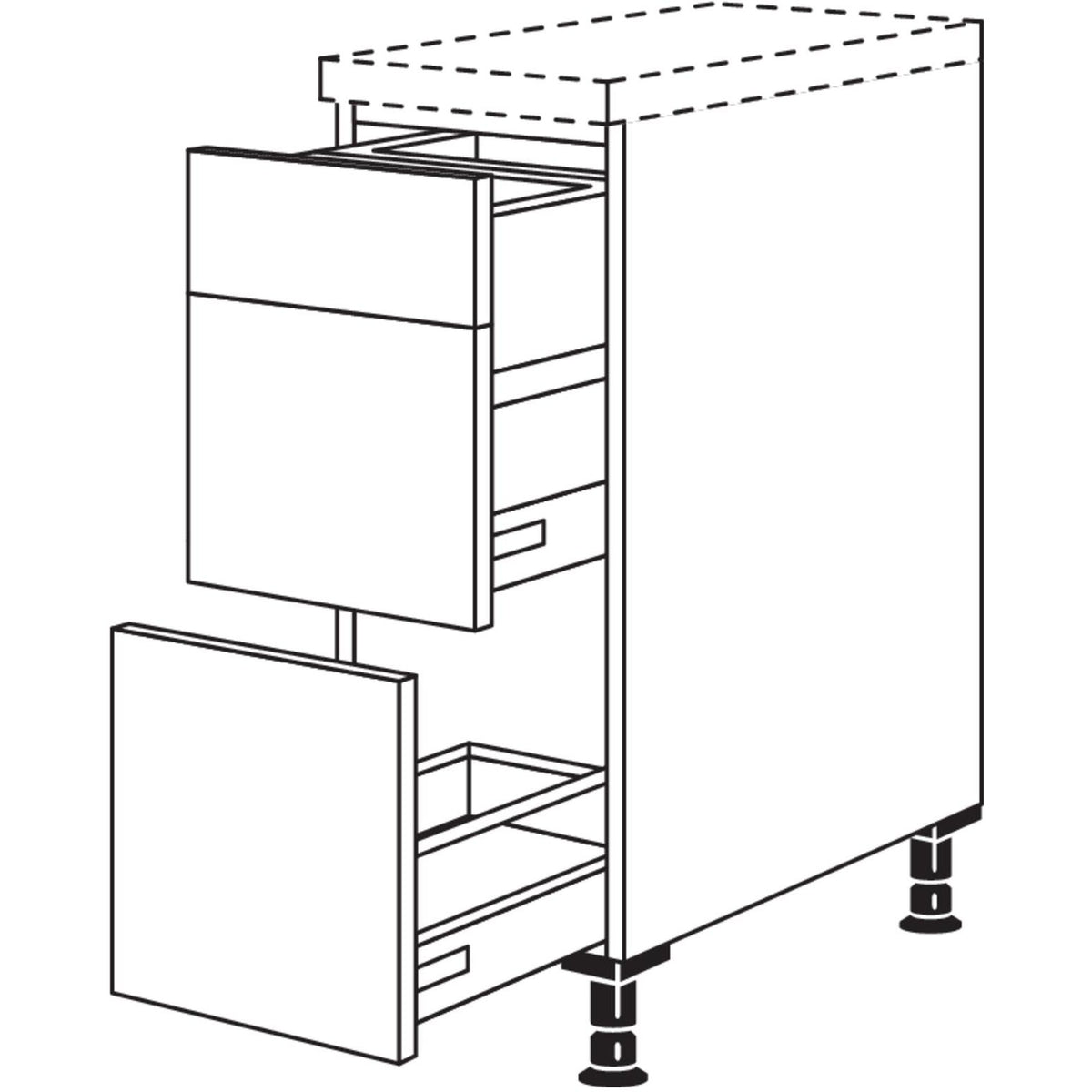 Nobilia XL-Auszugschrank fuer Muelltrennung UASA30-X 37039