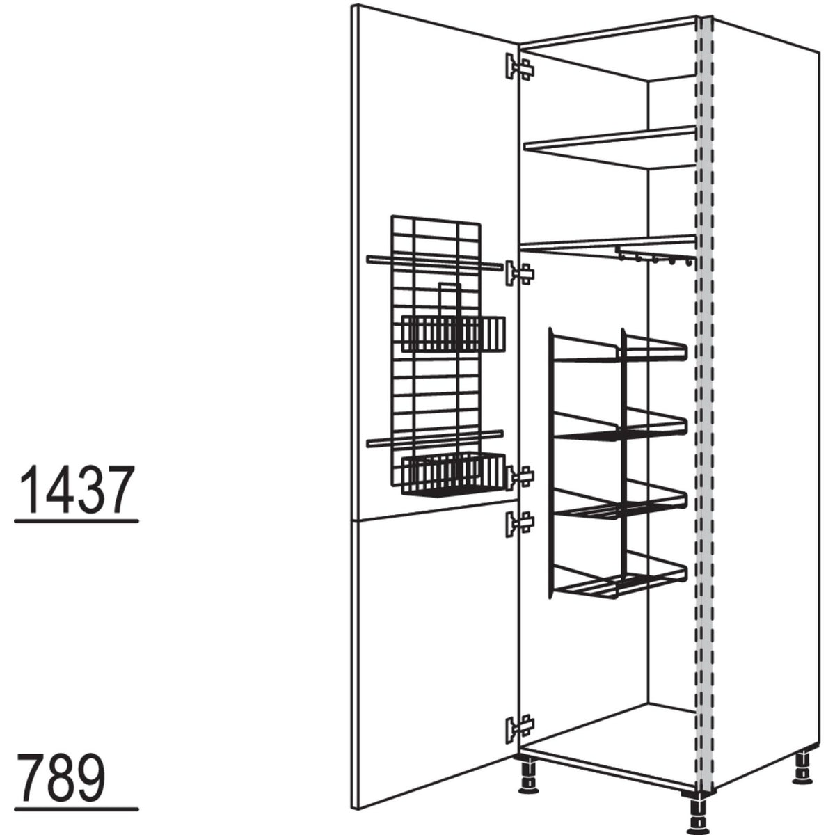 Nobilia XL-Besen-- Geraeteschrank NHSOS50-3X 56915