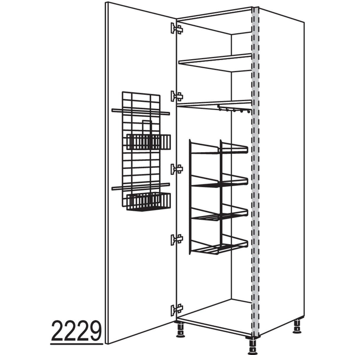 nobilia XL-Besen-- Geraeteschrank NHSBF60-3X 56953