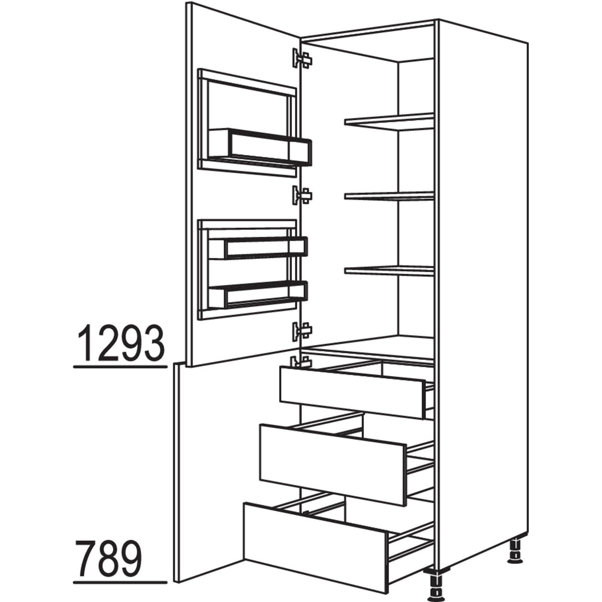 nobilia XL-Breakfastschrank BKFSTI2A60-1X 31223