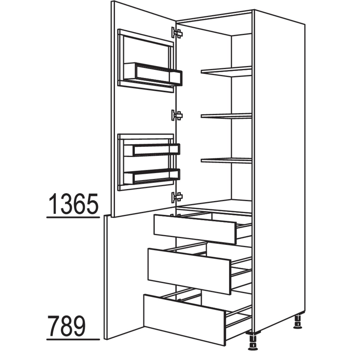 nobilia XL-Breakfastschrank BKFSTI2A60-2X 40153
