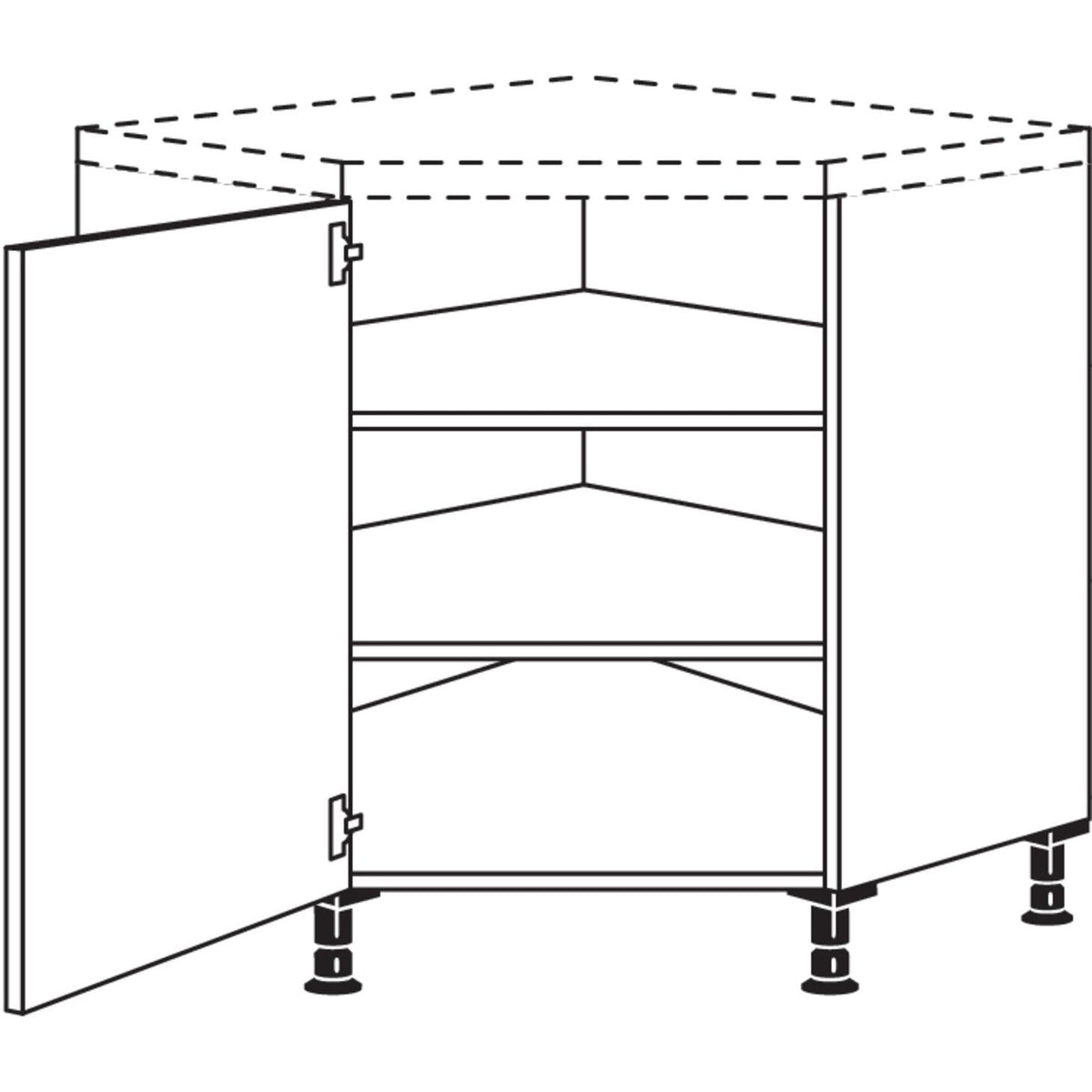 Nobilia XL-Diagonal-Eckschrank UED90-X 37080