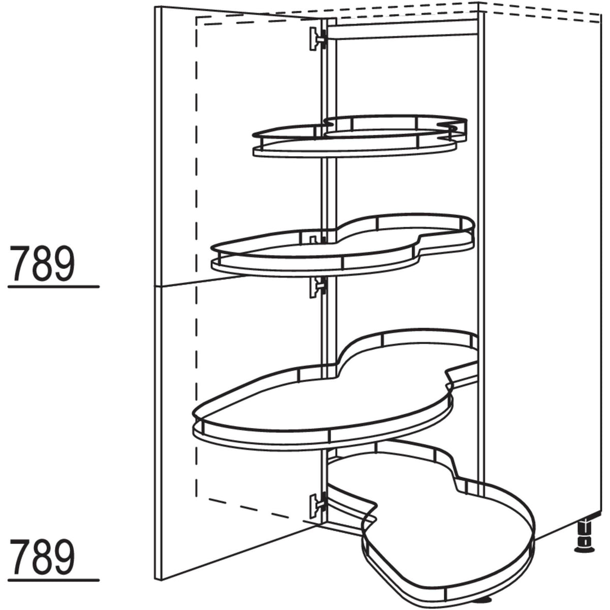 Nobilia XL-Eck-Highboard mit Schwenkauszug HDESA100-45-X 37578