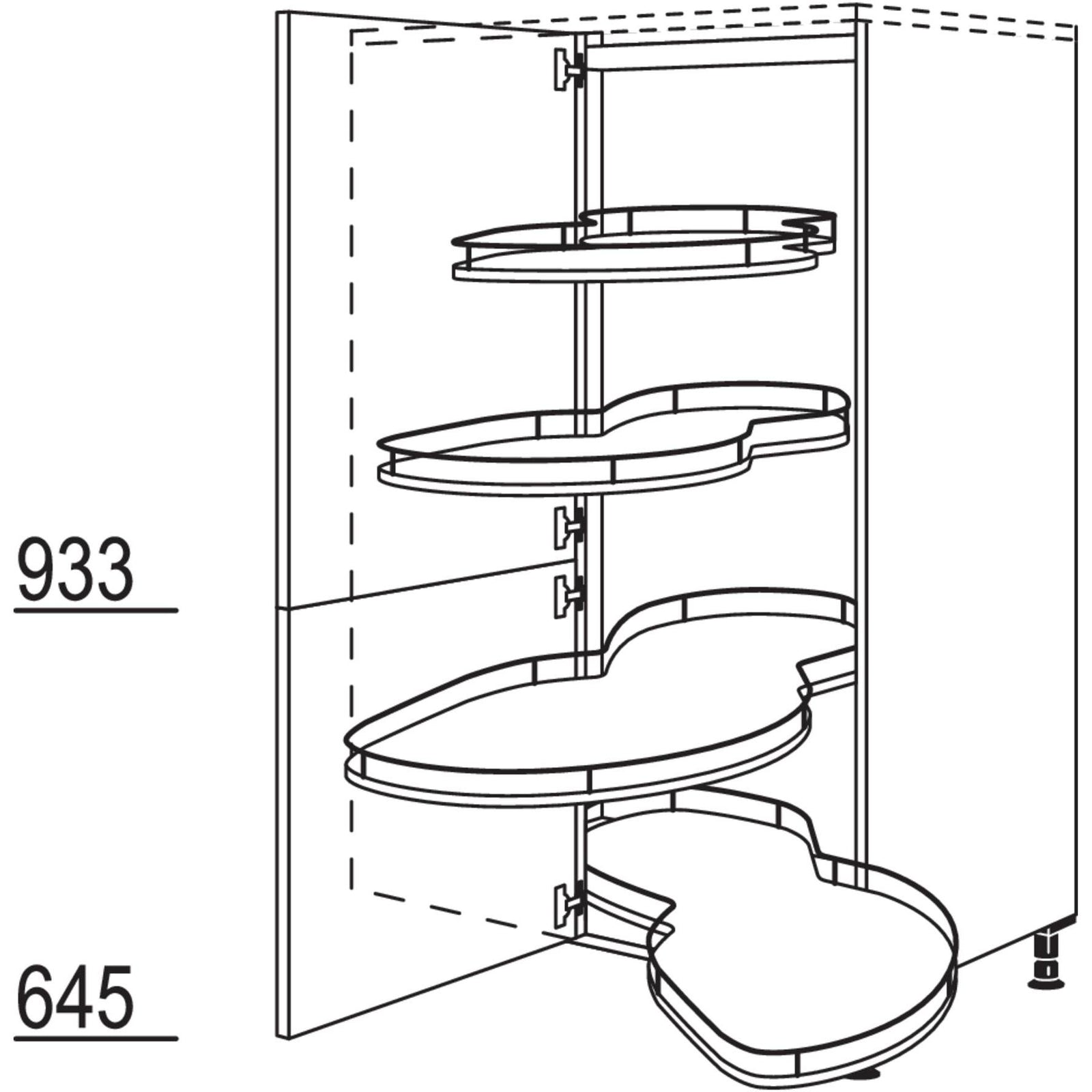 Nobilia XL-Eck-Highboard mit Schwenkauszug HESA100-45-X 33578